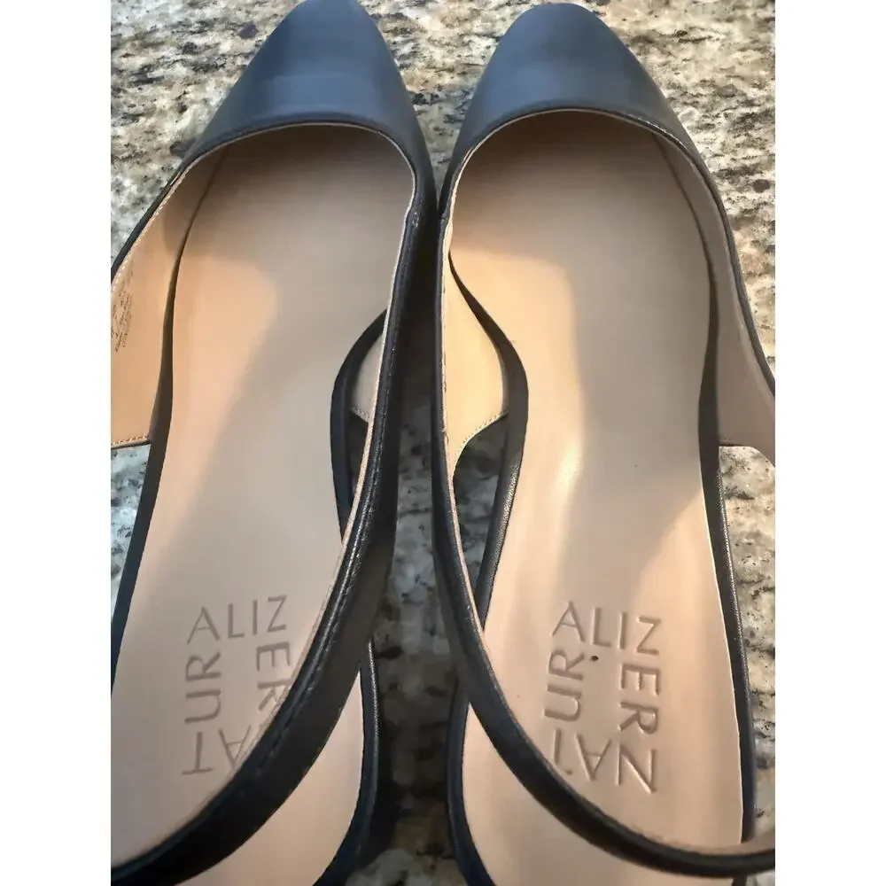 Naturalizer Womens Slingback Black Leather Pumps Size 9.5 NEW Without Box